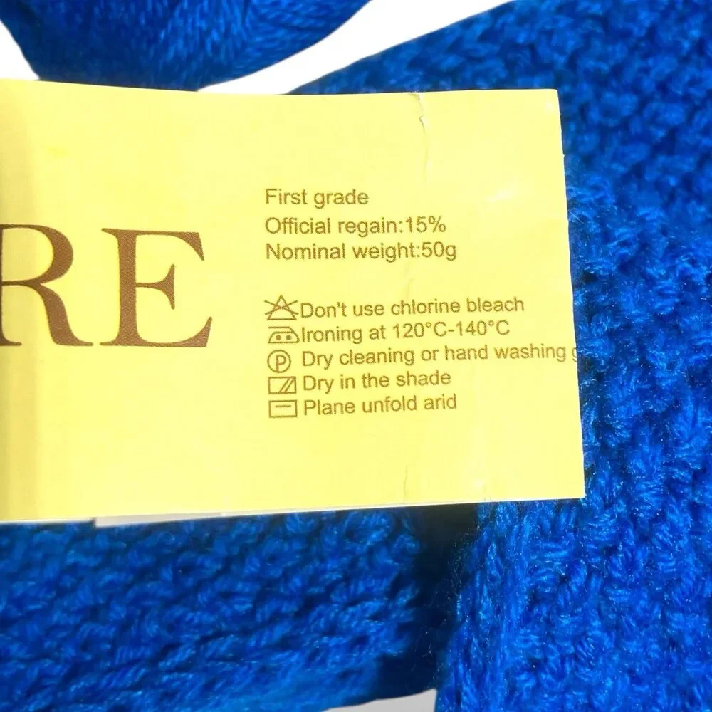 Sophie Scarf Blue Cashmere Neck Warmer Hand Knit Women Neckerchief Gift for Her